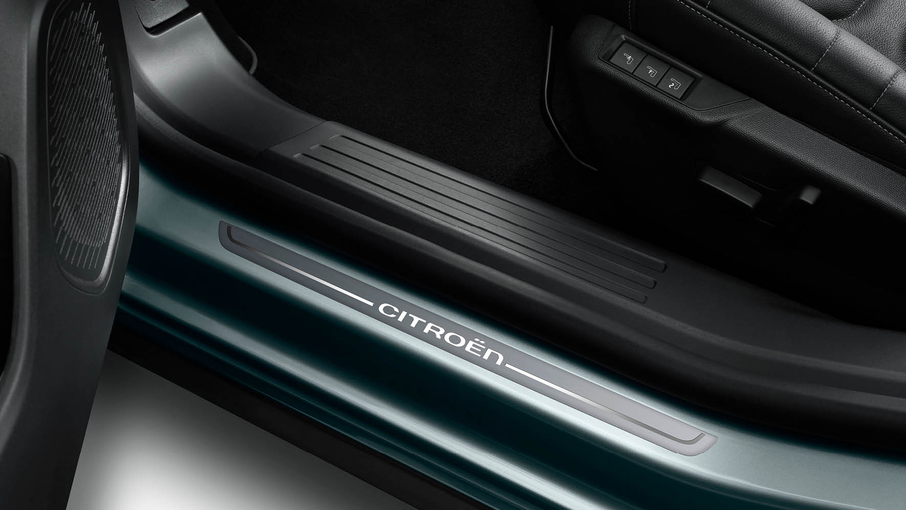 CITROEN Set of 2 front door sill protectors - Brushed aluminium